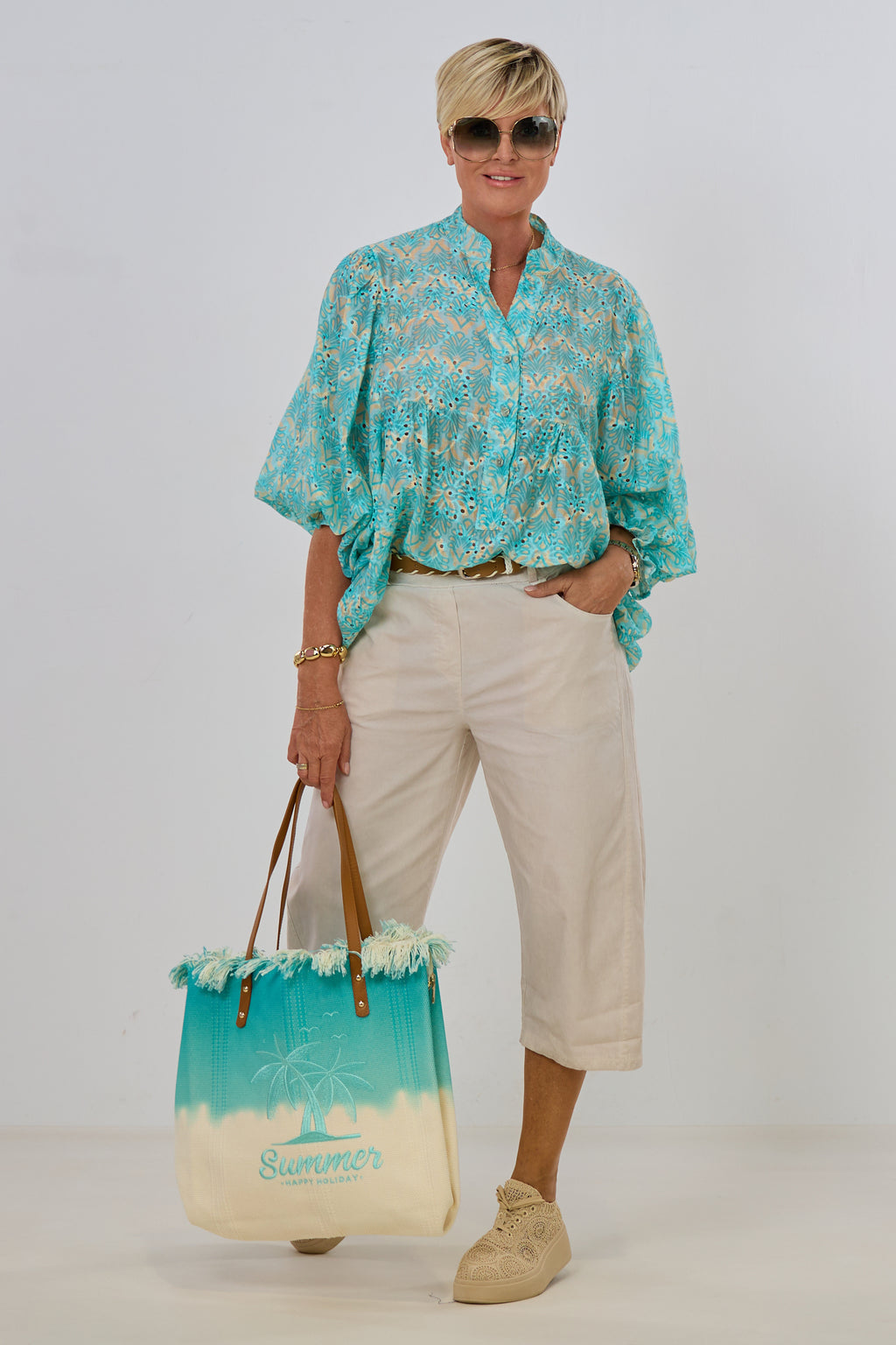 Bermuda-Hose, beige