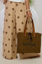 Gepunkteter Hosenrock mit gesteppten Falten, beige-taupe