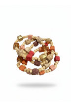 4-Fach Armband, beige-orange