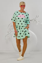 2-Teiler Shirt & Hosenrock club amour, mint-schwarz