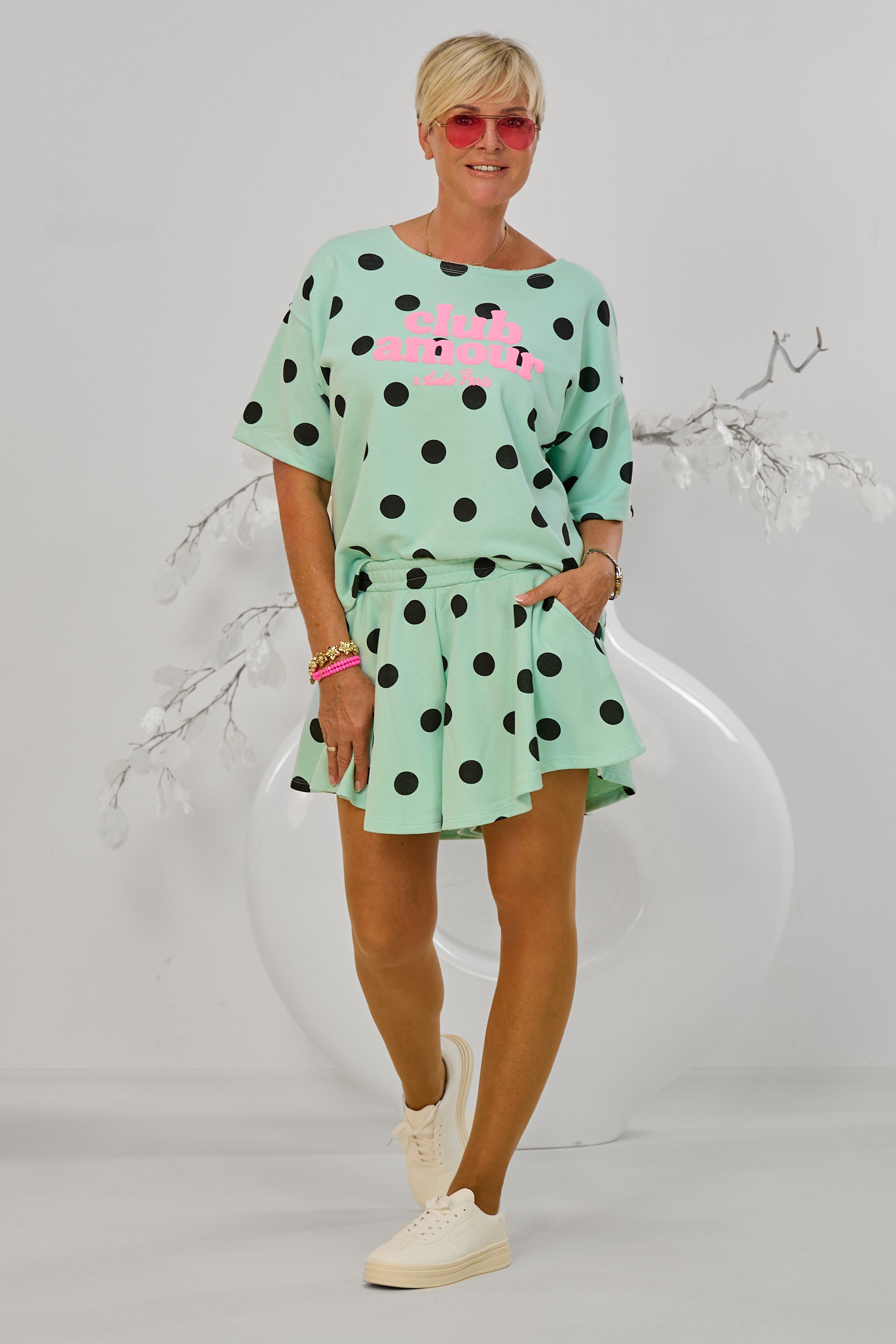 2-Teiler Shirt & Hosenrock club amour, mint-schwarz