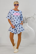 2-Teiler Shirt & Hosenrock club amour, hellblau-dunkelblau