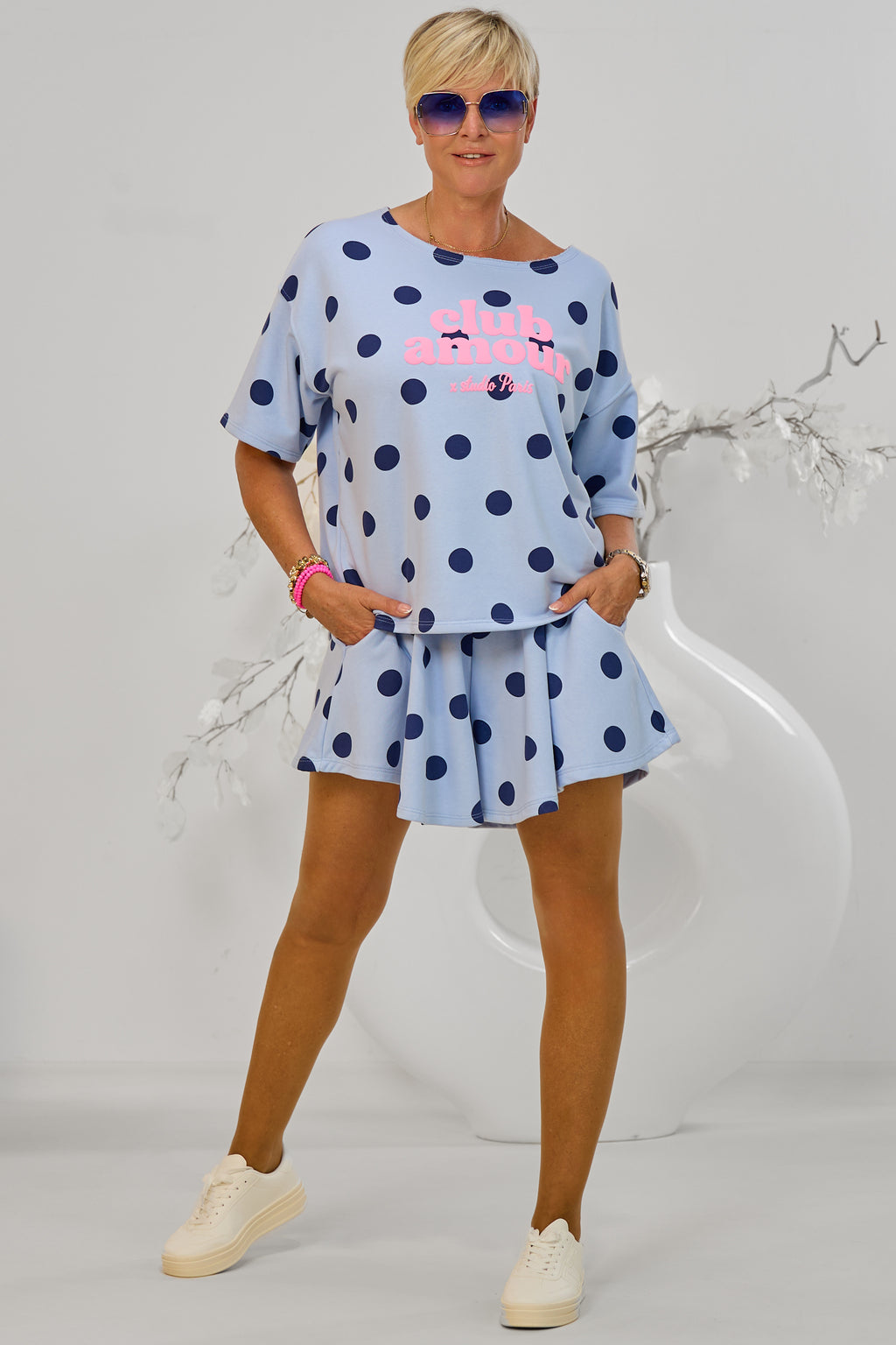 2-Teiler Shirt & Hosenrock club amour, hellblau-dunkelblau