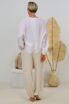 Overlay/Bluse mit langen Ärmeln, weiß