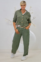 Leinenhose, khaki