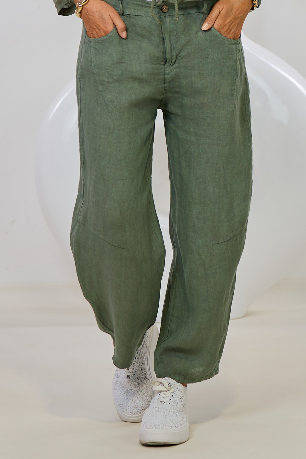 Leinenhose, khaki