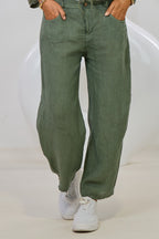 Leinenhose, khaki