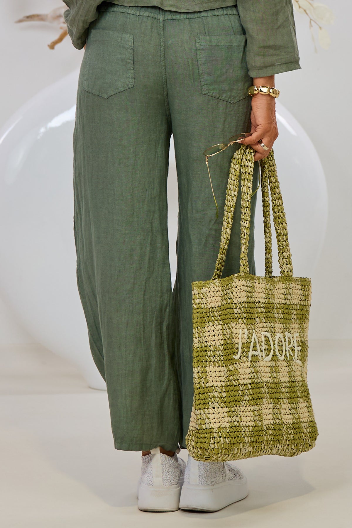 Leinenhose, khaki