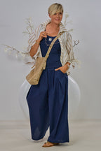 gestreifte Bluse mit gerafften Ärmeln, beige-weiß