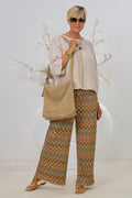 Leichte Kurzarm-Leinenbluse, beige