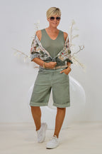 Shorts mit elastischem Bund, khaki