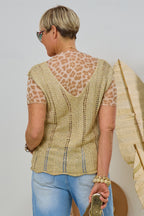 Ärmelloser Pulli mit V-Ausschnitt, gold
