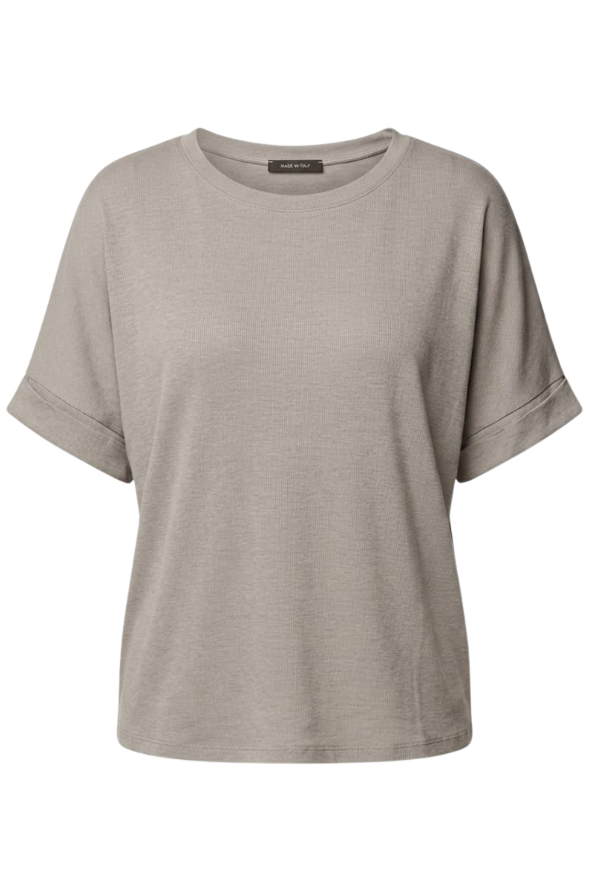 Kurzarm Shirt mit Aufschlag, taupe