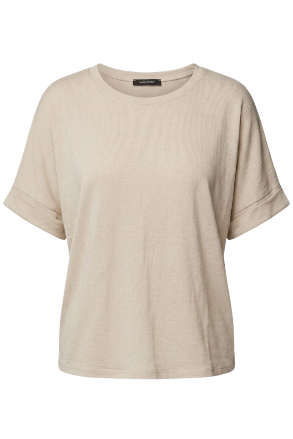 Kurzarm Shirt mit Aufschlag, beige