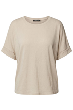 Kurzarm Shirt mit Aufschlag, beige