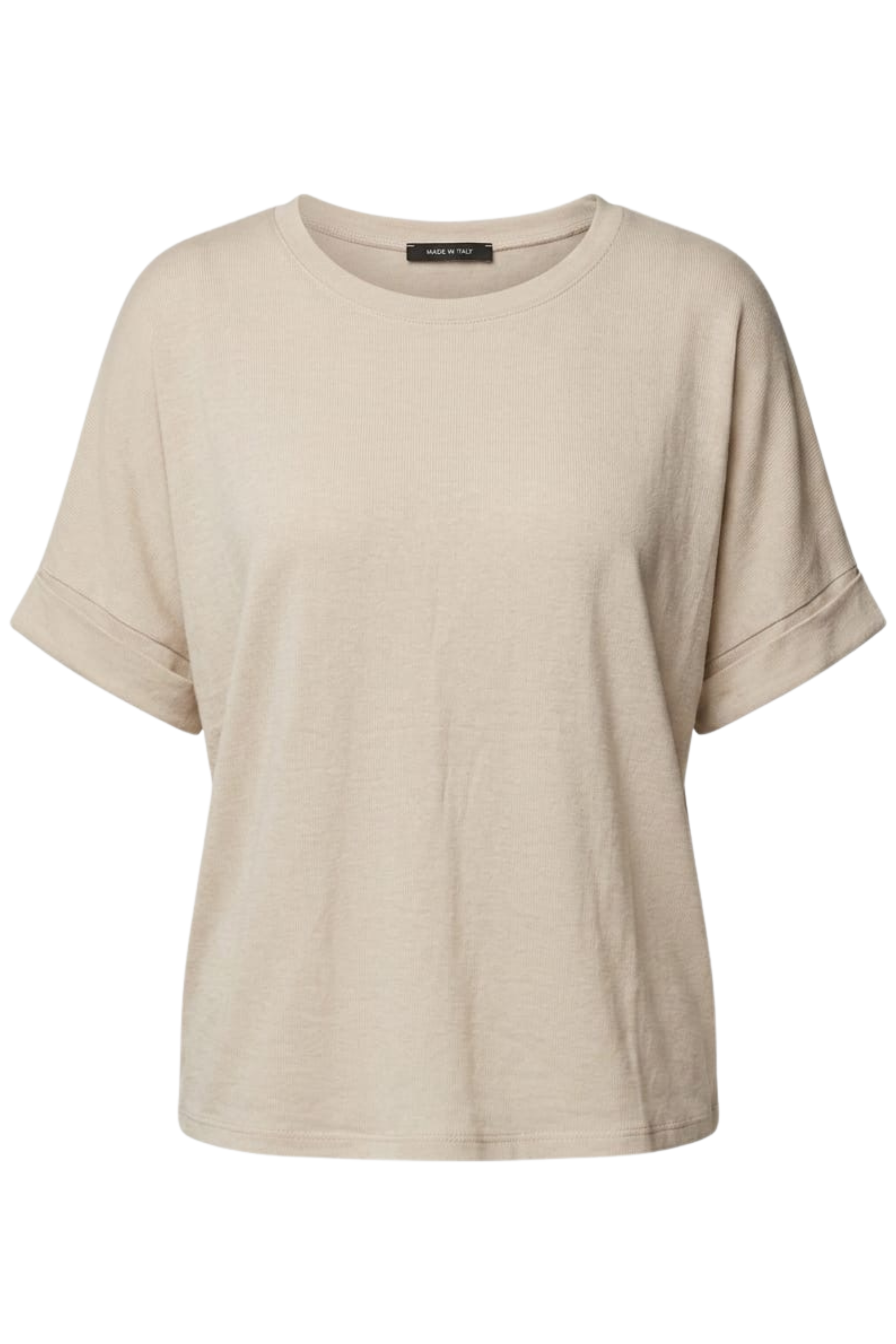 Kurzarm Shirt mit Aufschlag, beige