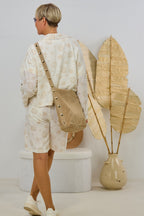 Jacke mit Muschel-Print, creme