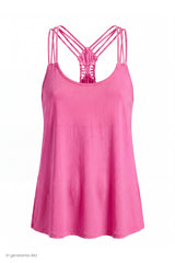 Top with a unique back cutout, neon pink