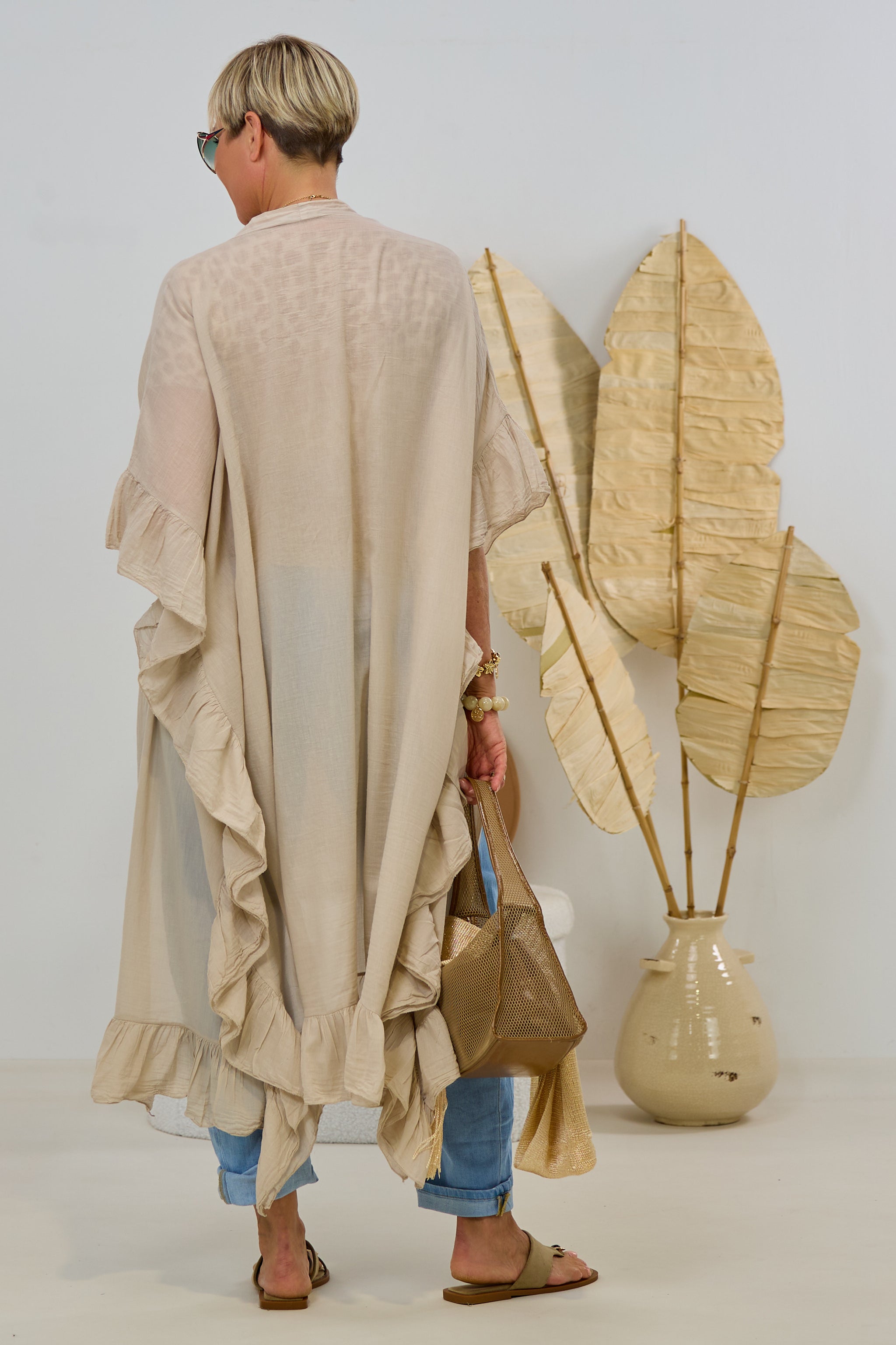Leichte Sommer-Longjacke, beige