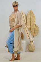 Leichte Sommer-Longjacke, beige