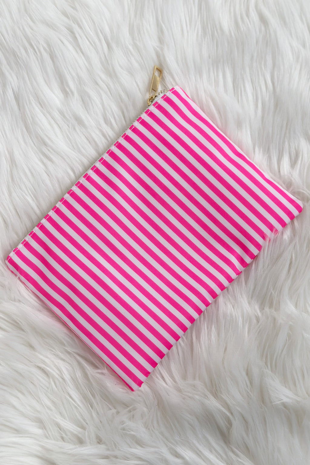 Kosmetiktasche F*ck off, pink-weiß-orange