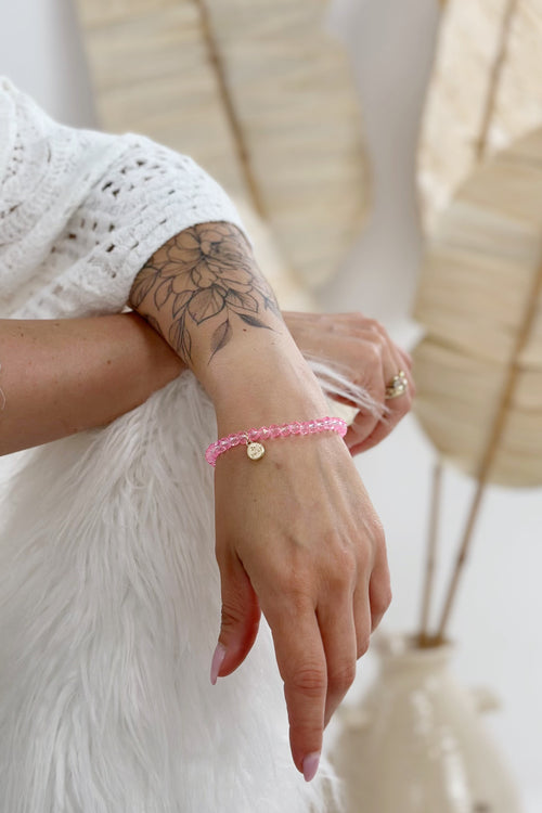 Armband PEARLS,  rosa (transparent)