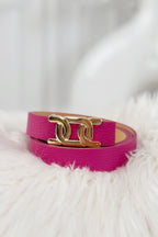 Schmaler Gürtel mit stylischer Schnalle, fuchsia