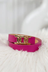 Schmaler Gürtel mit stylischer Schnalle, fuchsia