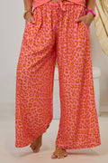 Sommerhose im Leo-Design, orange-rosa-leo