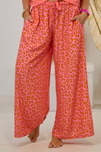 Sommerhose im Leo-Design, orange-rosa-leo