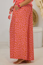 Sommerhose im Leo-Design, orange-rosa-leo