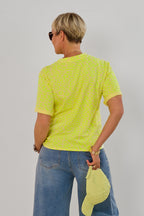 T-Shirt mit Leomuster, gelb-neon gelb