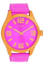 OOZOO watch, neon pink-orange