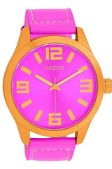 OOZOO watch, neon pink-orange