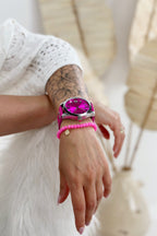 OOZOO Uhr, pink-silber