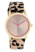 OOZOO Uhr, gold-pink-leo
