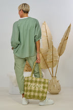 Leichte Bluse mit kurzen Ärmeln, khaki