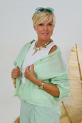 Leichte Bluse mit kurzen Ärmeln, lindgrün