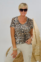 Ripp-Shirt, leo-schwarz-braun