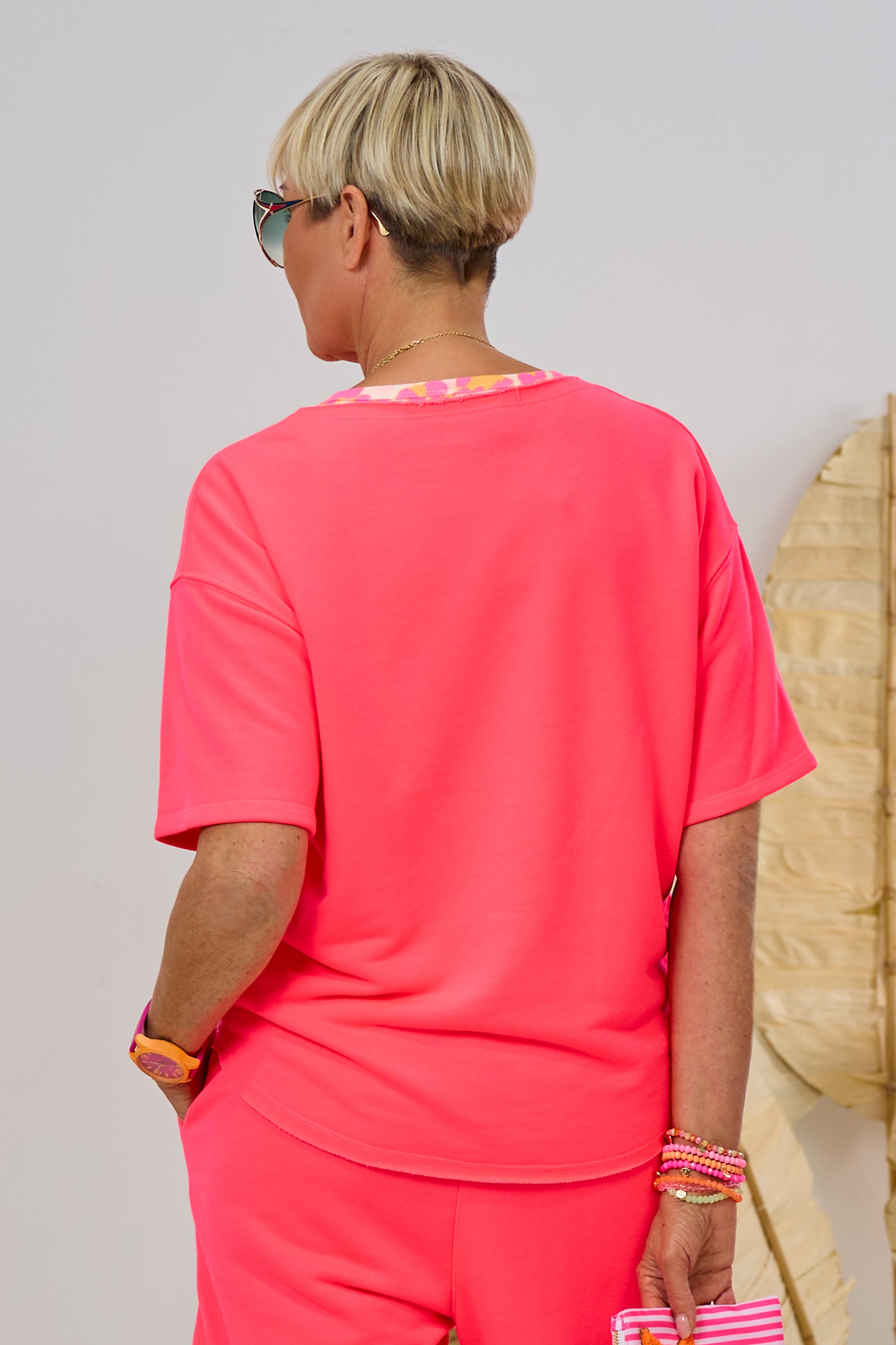 kurzarm Sweaty "LOVE HEAT", neon pink