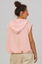 Cozy Weste mit Kapuze im Balloon-Style, rosa