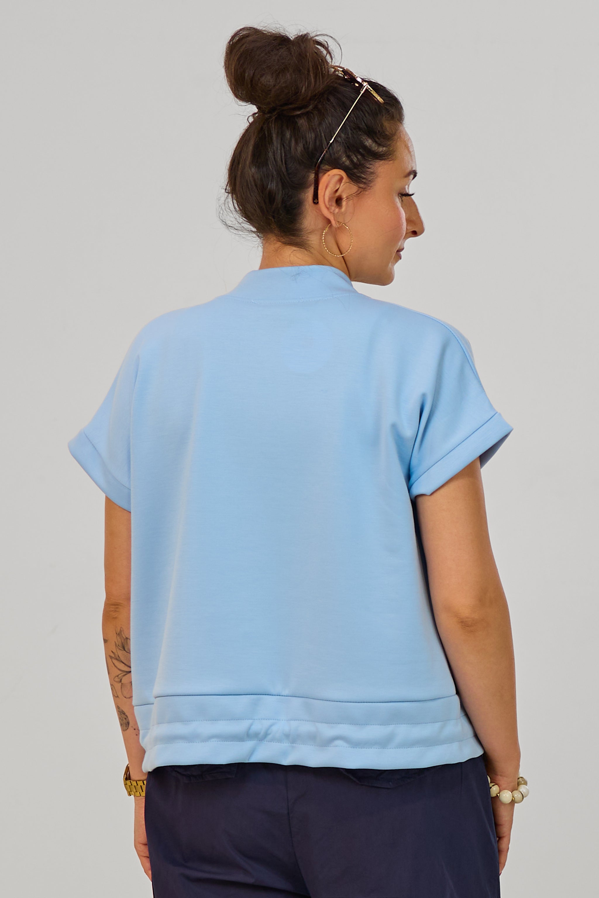 Cozy Weste mit Kordelzug, hellblau