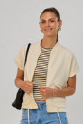 Cozy Weste mit Kordelzug, beige