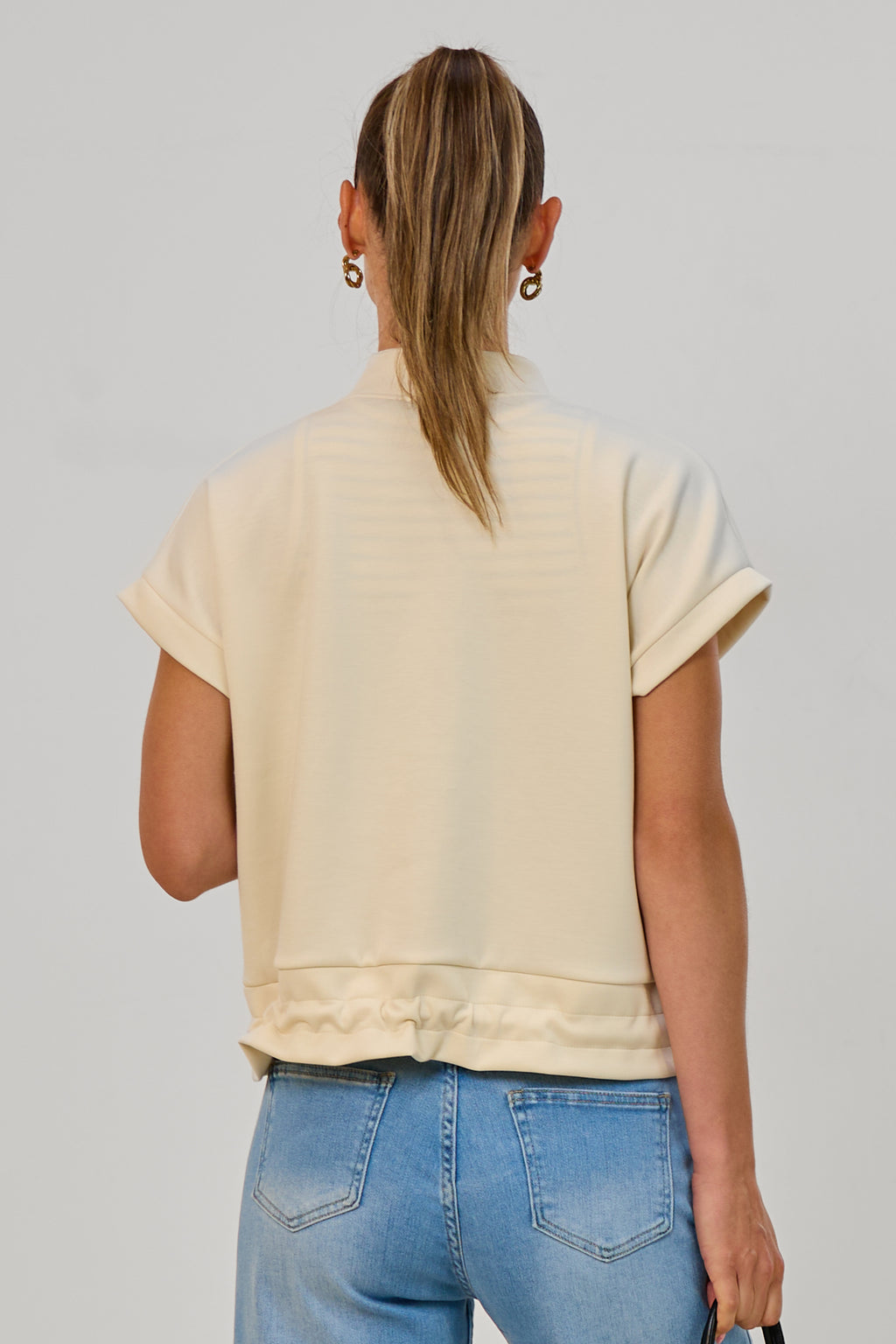 Cozy Weste mit Kordelzug, beige