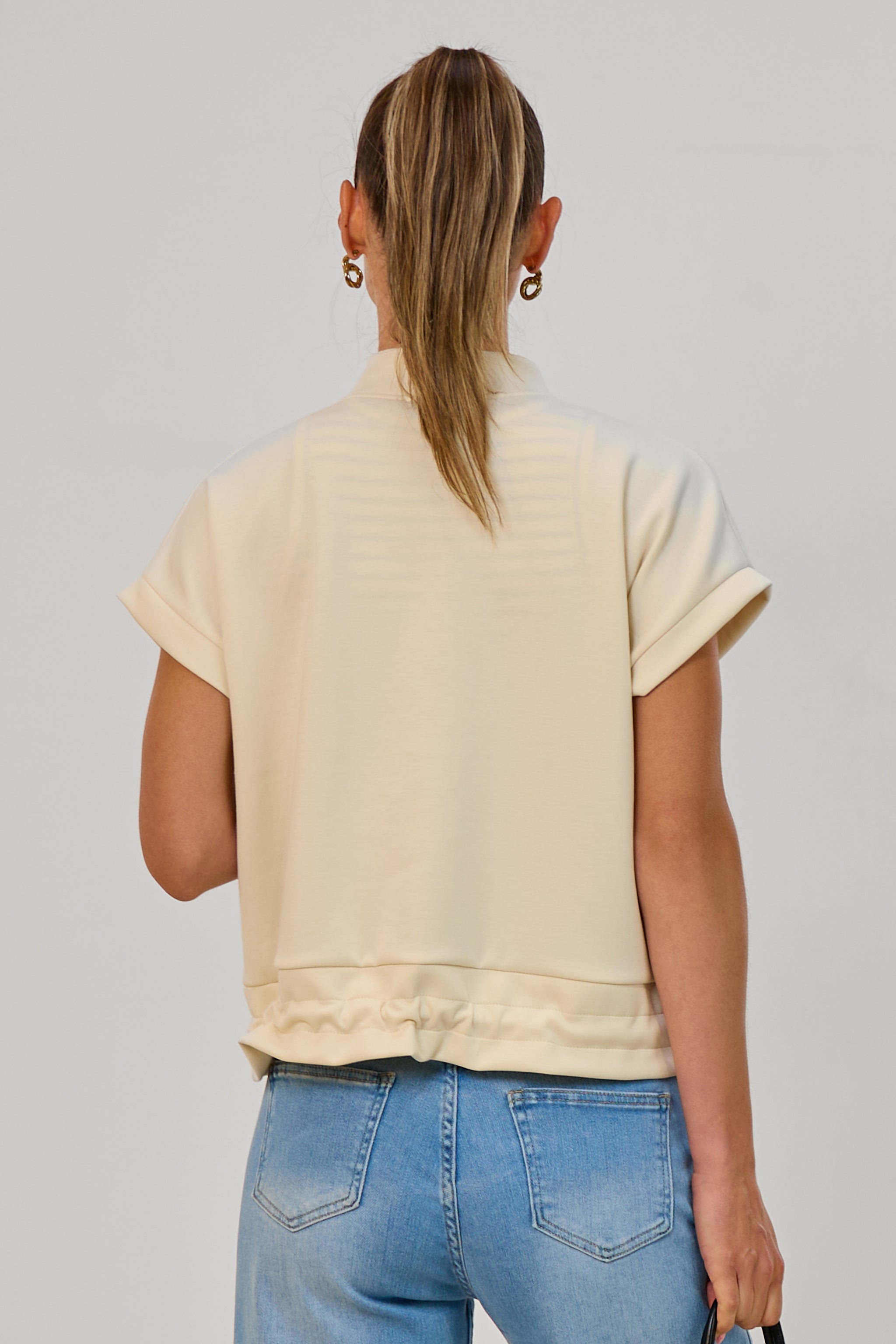 Cozy Weste mit Kordelzug, beige
