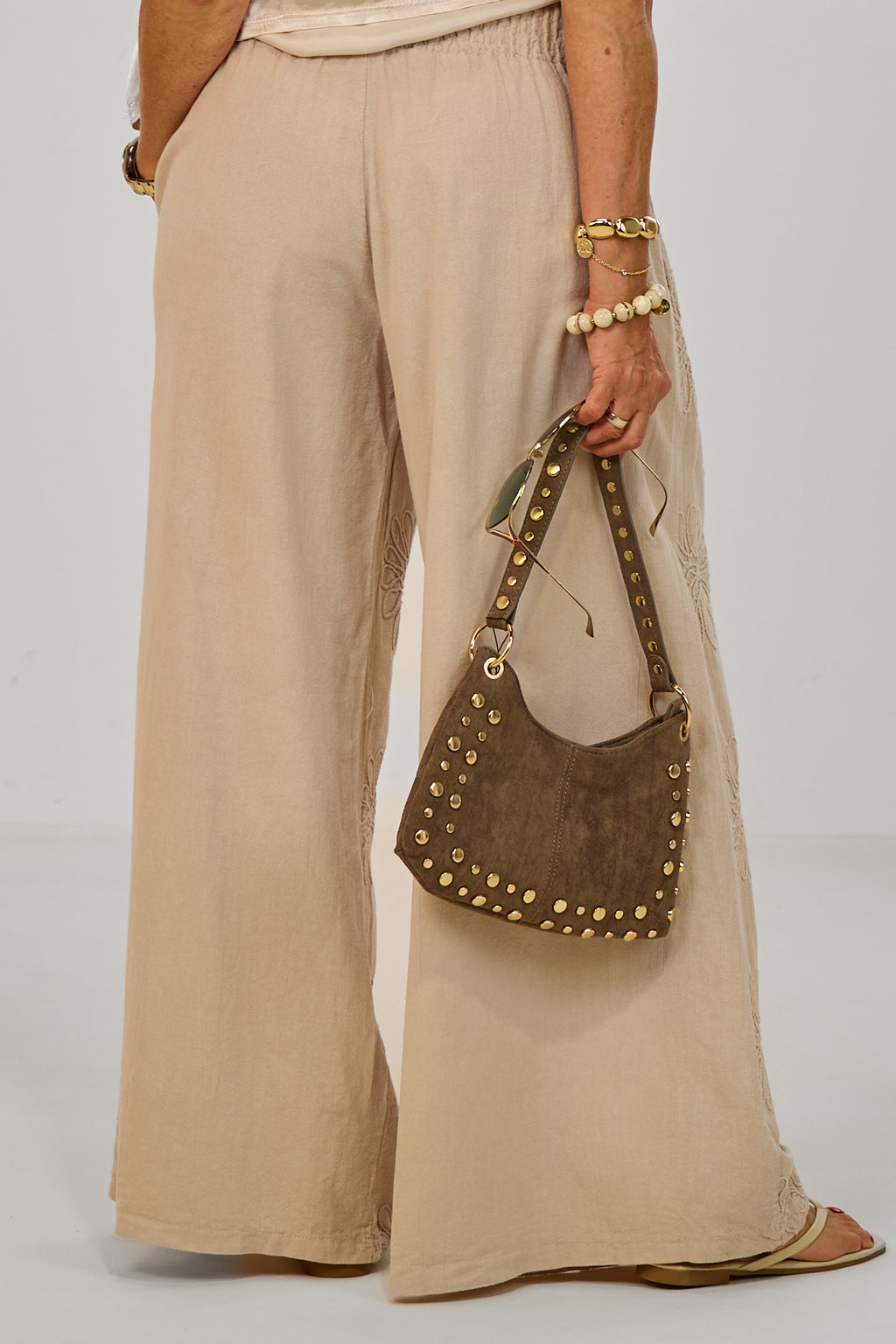 Hosenrock mit gesmoktem Bund, beige