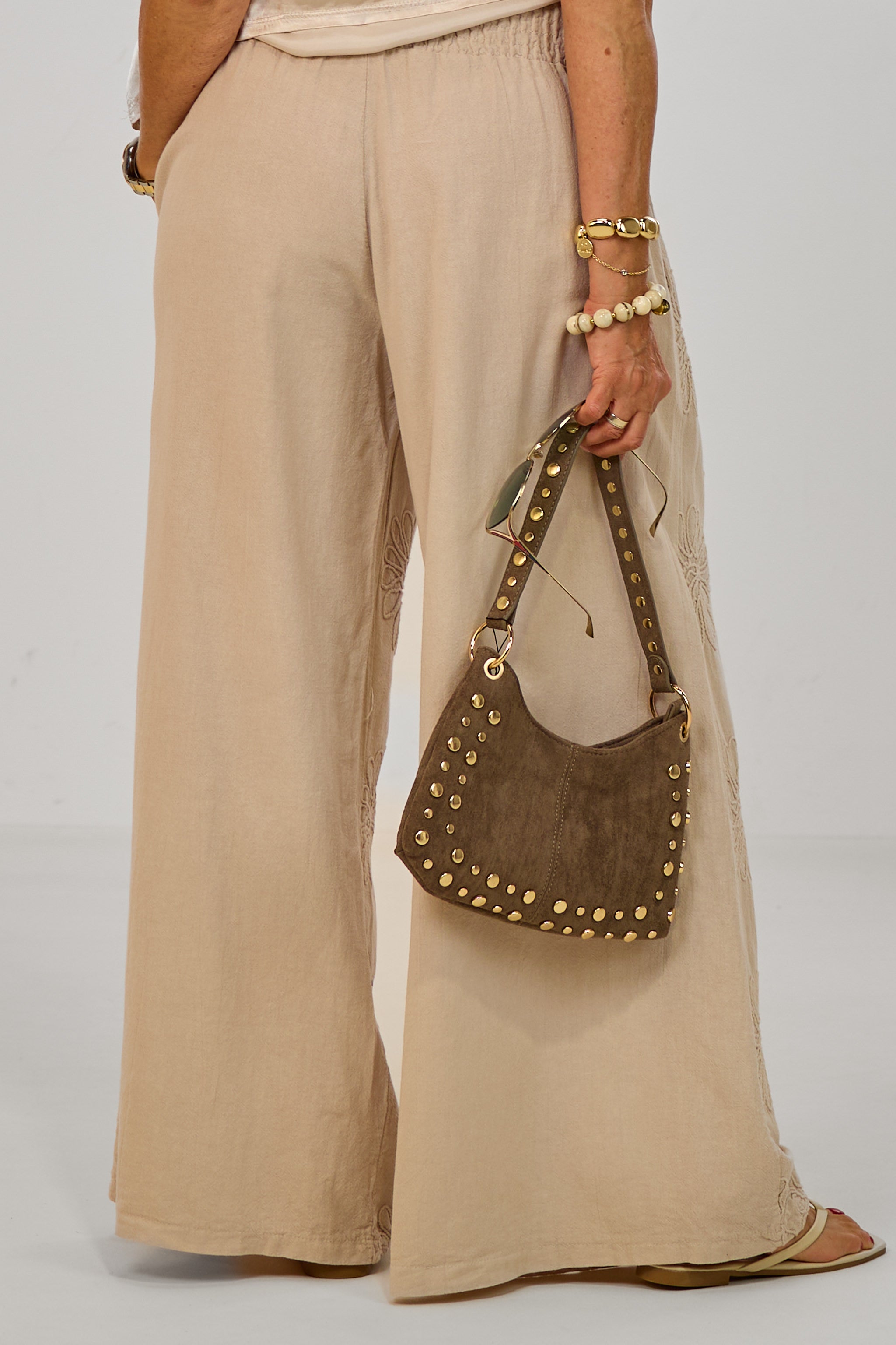 Hosenrock mit gesmoktem Bund, beige