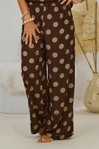Sommerhose mir Punkten, braun-taupe