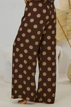 Sommerhose mir Punkten, braun-taupe
