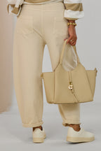 Joggpants mit elastischem Bund, creme
